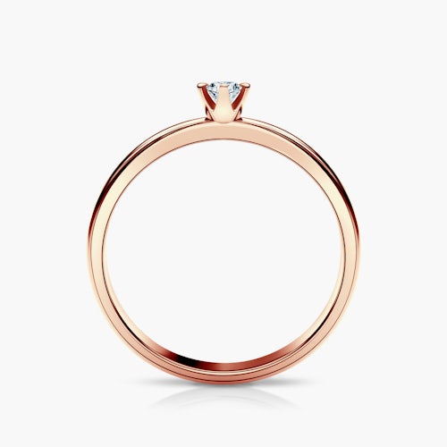 Pierścionek zaręczynowy SAVICKI: różowe złoto, diament